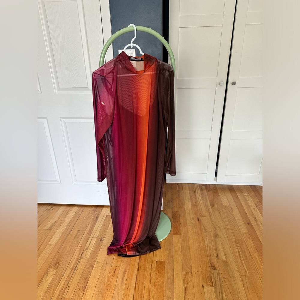 Eloquii mesh ombré maxi dress with lining